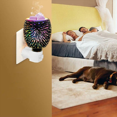 Modern Art Deco Glass PP Cylinder Firework LED Melting Wax Lighting Night Light For Bedside