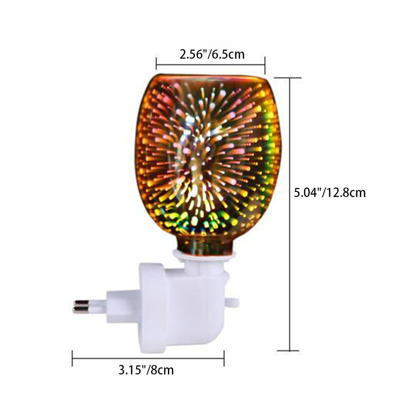 Modern Art Deco Glass PP Cylinder Firework LED Melting Wax Lighting Night Light For Bedside