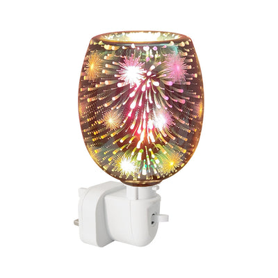 Modern Art Deco Glass PP Cylinder Firework LED Melting Wax Lighting Night Light For Bedside