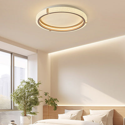 Modern Luxury Aluminum Acrylic Round LED Flush Mount Ceiling Light For Bedroom