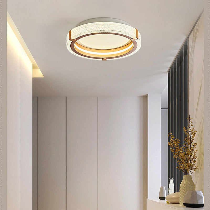 Modern Luxury Aluminum Acrylic Round LED Flush Mount Ceiling Light For Bedroom