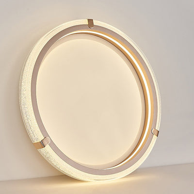 Modern Luxury Aluminum Acrylic Round LED Flush Mount Ceiling Light For Bedroom