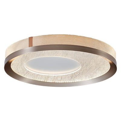 Modern Luxury Iron Aluminum Acrylic Round Flame Crackle LED Flush Mount Ceiling Light For Bedroom