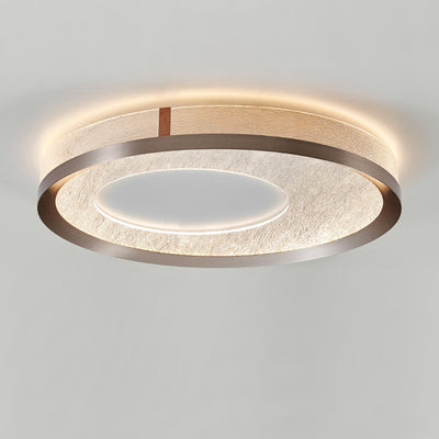 Modern Luxury Iron Aluminum Acrylic Round Flame Crackle LED Flush Mount Ceiling Light For Bedroom