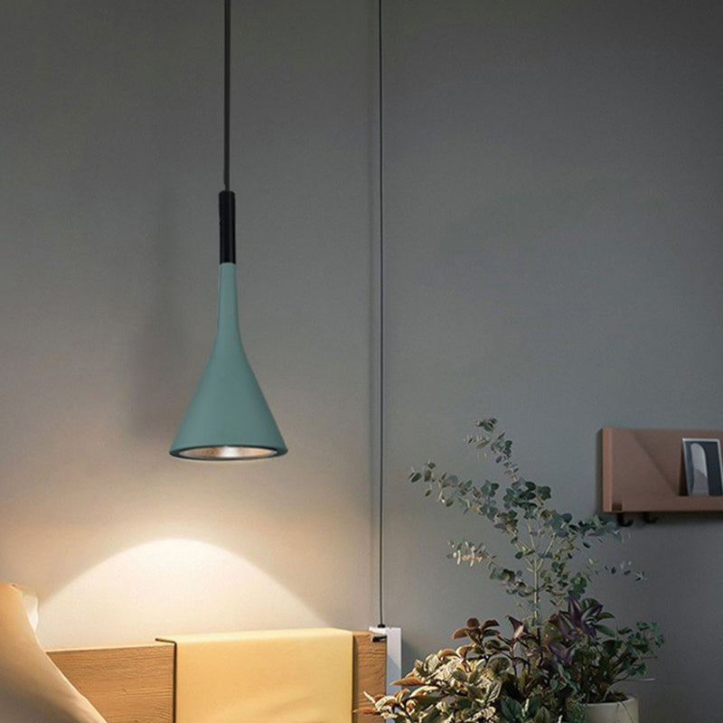 Contemporary Nordic Iron Conic 1-Light Pendant Light For Bedside