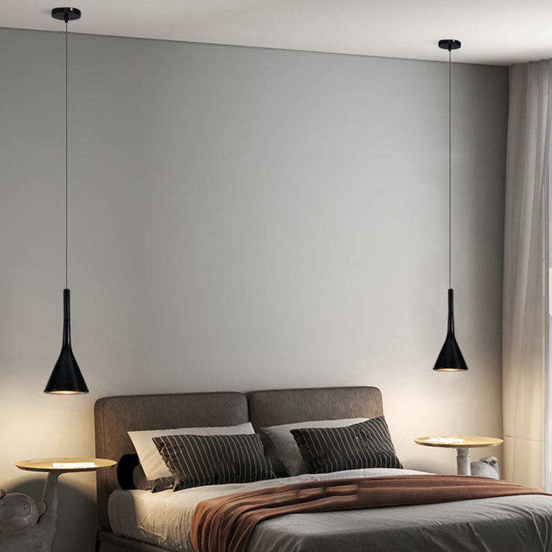 Contemporary Nordic Iron Conic 1-Light Pendant Light For Bedside