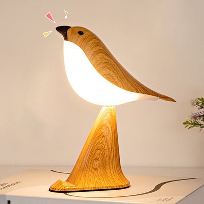 Contemporary Creative Rechargeable ABS PC Bird Singing Aroma With Phone Holder LED Table Lamp Night Light For Bedside