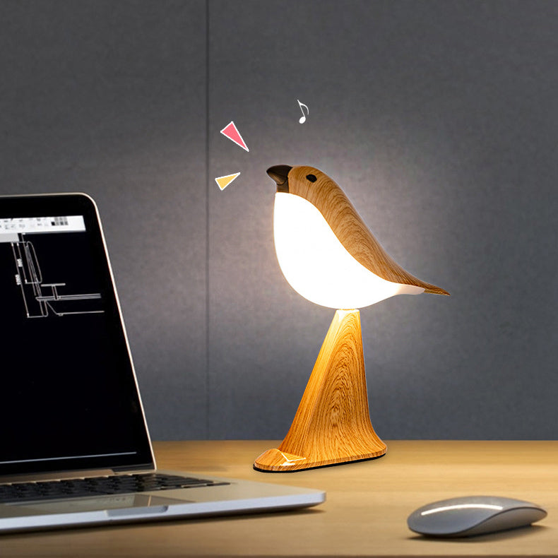 Contemporary Creative Rechargeable ABS PC Bird Singing Aroma With Phone Holder LED Table Lamp Night Light For Bedside