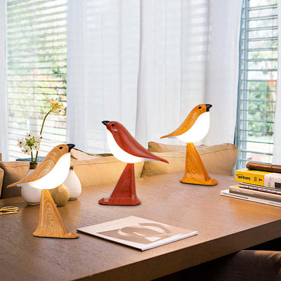 Contemporary Creative Rechargeable ABS PC Bird Singing Aroma With Phone Holder LED Table Lamp Night Light For Bedside