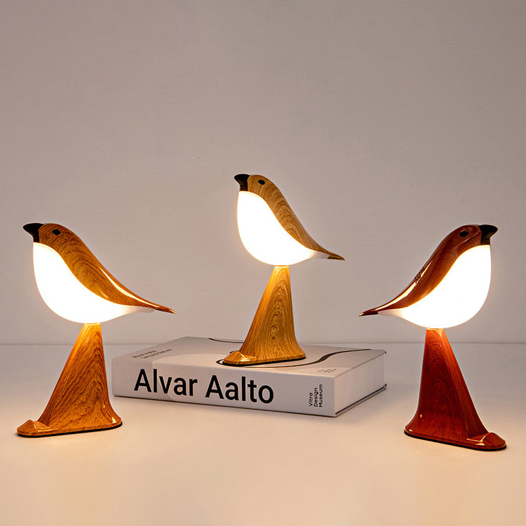 Contemporary Creative Rechargeable ABS PC Bird Singing Aroma With Phone Holder LED Table Lamp Night Light For Bedside