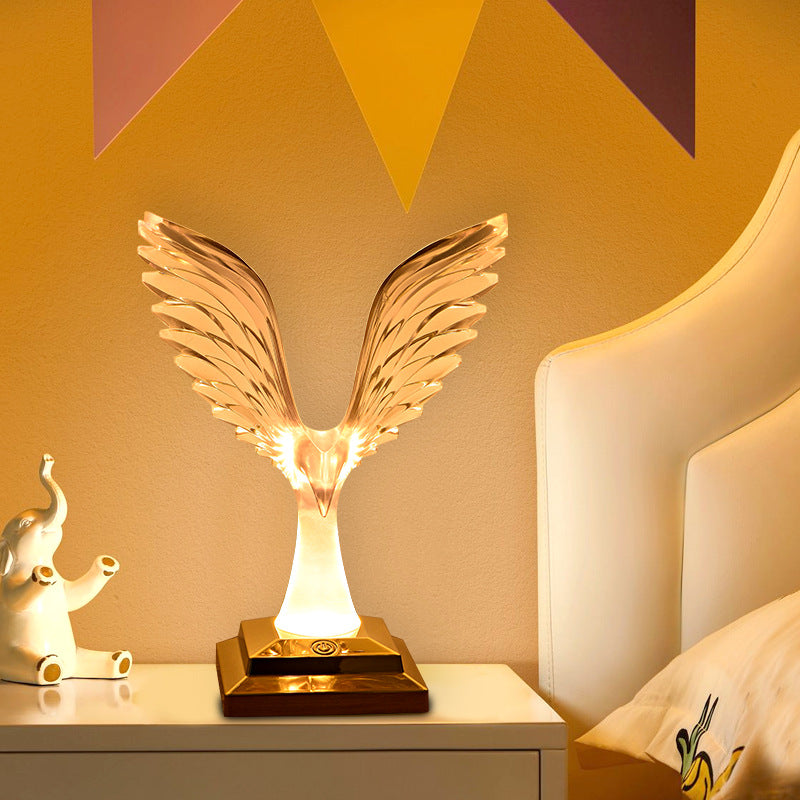 Contemporary Creative USB ABS Acrylic Wingspan Eagle Aroma LED Table Lamp Night Light For Bedside