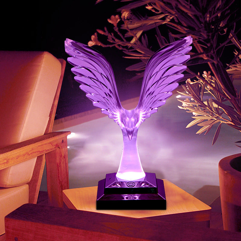 Contemporary Creative USB ABS Acrylic Wingspan Eagle Aroma LED Table Lamp Night Light For Bedside