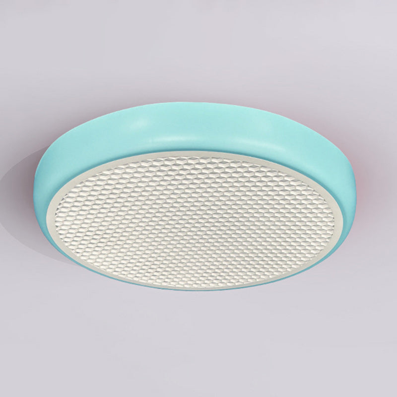 Modern Simplicity Kids Iron ABS Round Flower Star Honeycomb Shade LED Flush Mount Ceiling Light For Bedroom