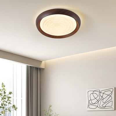 Contemporary Scandinavian Iron Acrylic Round Swirl LED Flush Mount Ceiling Light For Bedroom