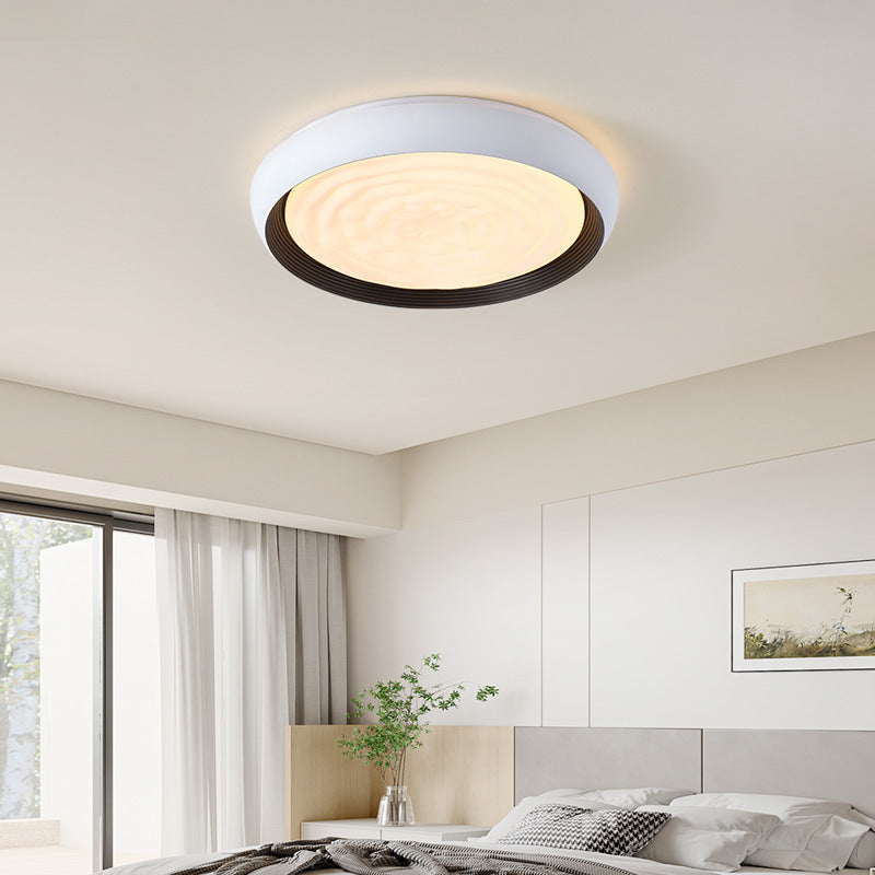 Contemporary Scandinavian Iron Acrylic Round Swirl LED Flush Mount Ceiling Light For Bedroom