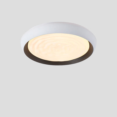 Contemporary Scandinavian Iron Acrylic Round Swirl LED Flush Mount Ceiling Light For Bedroom