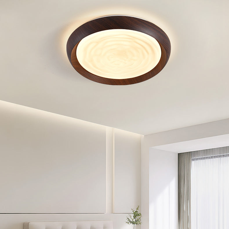 Contemporary Scandinavian Iron Acrylic Round Swirl LED Flush Mount Ceiling Light For Bedroom