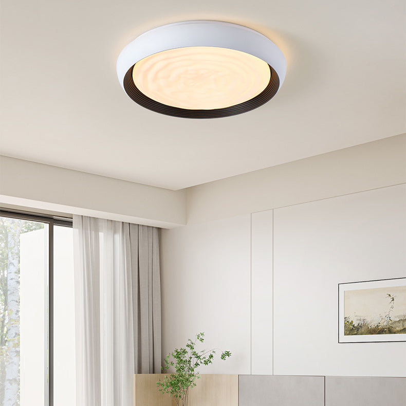 Contemporary Scandinavian Iron Acrylic Round Swirl LED Flush Mount Ceiling Light For Bedroom