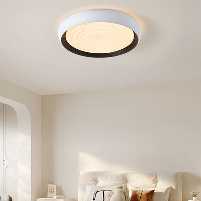 Contemporary Scandinavian Iron Acrylic Round Swirl LED Flush Mount Ceiling Light For Bedroom