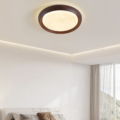 Contemporary Scandinavian Iron Acrylic Round Swirl LED Flush Mount Ceiling Light For Bedroom