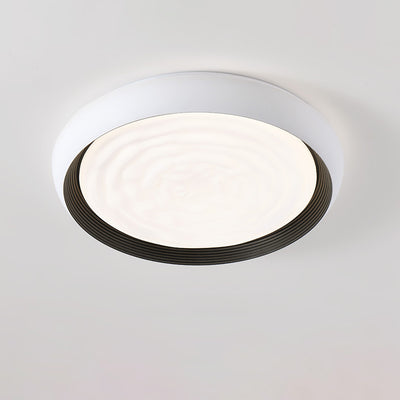 Contemporary Scandinavian Iron Acrylic Round Swirl LED Flush Mount Ceiling Light For Bedroom