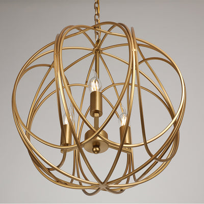 Modern Mid-century Iron Ball Candle 3-Light Chandeliers For Dining Room