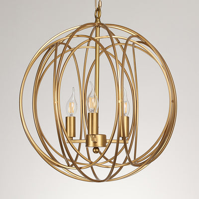 Modern Mid-century Iron Ball Candle 3-Light Chandeliers For Dining Room