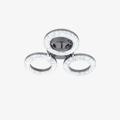 Modern Luxury Iron Acrylic Circle LED Semi-Flush Mount Ceiling Light For Bedroom