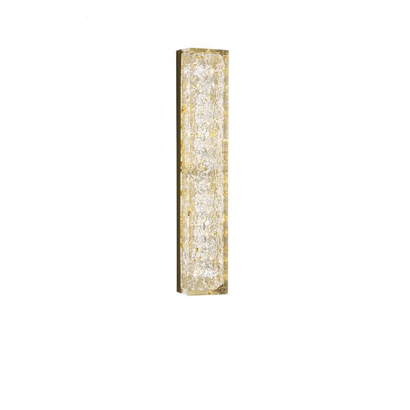 Modern Luxury Copper Resin Rectangular Gold Foil LED Wall Sconce Lamp For Bedside