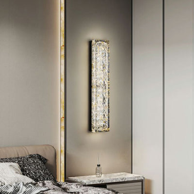 Modern Luxury Copper Resin Rectangular Gold Foil LED Wall Sconce Lamp For Bedside