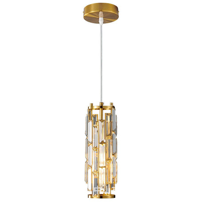 Contemporary Luxury Iron Crystal Cylinder Cluster-Shaped 1/3/4 Light Chandeliers For Dining Room