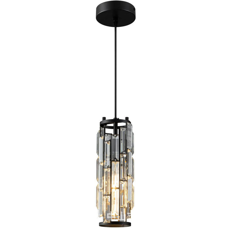 Contemporary Luxury Iron Crystal Cylinder Cluster-Shaped 1/3/4 Light Chandeliers For Dining Room