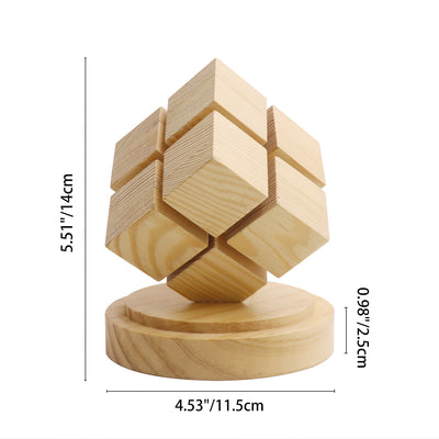 Contemporary Creative Battery Wood Magic Cube LED Table Lamp Night Light For Bedroom