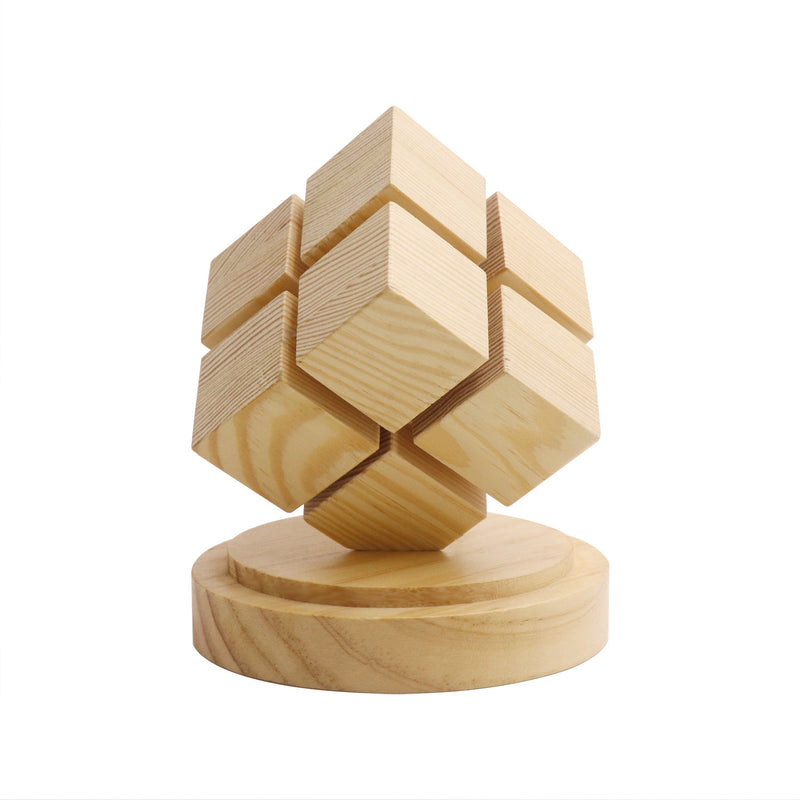 Contemporary Creative Battery Wood Magic Cube LED Table Lamp Night Light For Bedroom