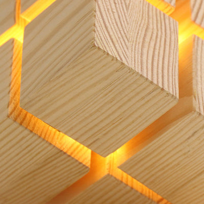 Contemporary Creative Battery Wood Magic Cube LED Table Lamp Night Light For Bedroom