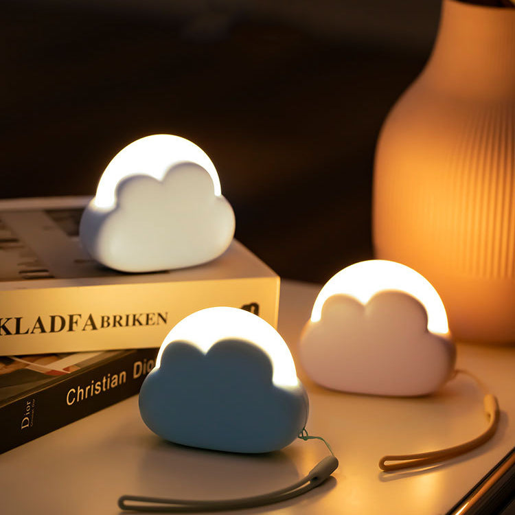 Contemporary Nordic Rechargeable ABS PP Cloud LED Small Table Lamp Night Light For Bedside