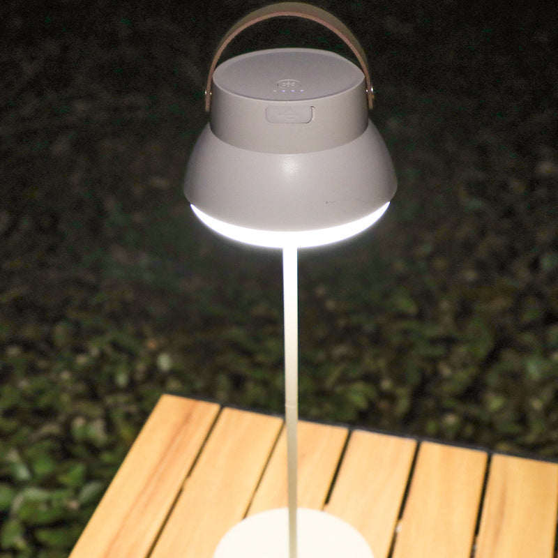 Modern Simplicity Rechargeable Leather PC Iron Round Detachable LED Outdoor Light For Garden