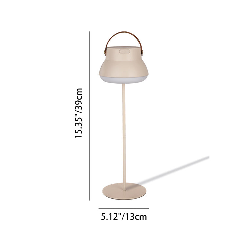 Modern Simplicity Rechargeable Leather PC Iron Round Detachable LED Outdoor Light For Garden