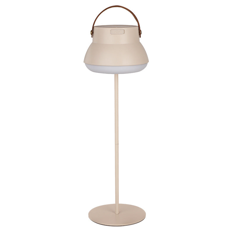 Modern Simplicity Rechargeable Leather PC Iron Round Detachable LED Outdoor Light For Garden