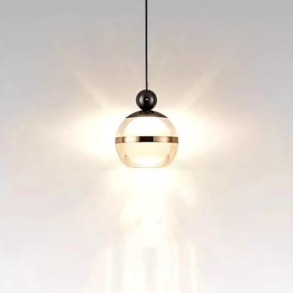 Contemporary Nordic Iron Aluminum Acrylic Glass Ball Liftable LED Pendant Light For Bedside