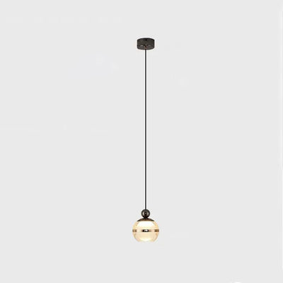 Contemporary Nordic Iron Aluminum Acrylic Glass Ball Liftable LED Pendant Light For Bedside