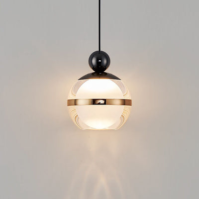 Contemporary Nordic Iron Aluminum Acrylic Glass Ball Liftable LED Pendant Light For Bedside