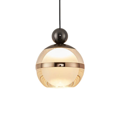 Contemporary Nordic Iron Aluminum Acrylic Glass Ball Liftable LED Pendant Light For Bedside