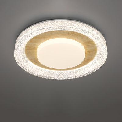 Contemporary Scandinavian Iron Plastic Acrylic Round Lozenge LED Flush Mount Ceiling Light For Bedroom