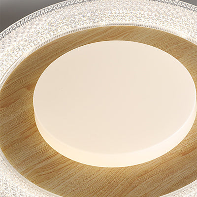 Contemporary Scandinavian Iron Plastic Acrylic Round Lozenge LED Flush Mount Ceiling Light For Bedroom