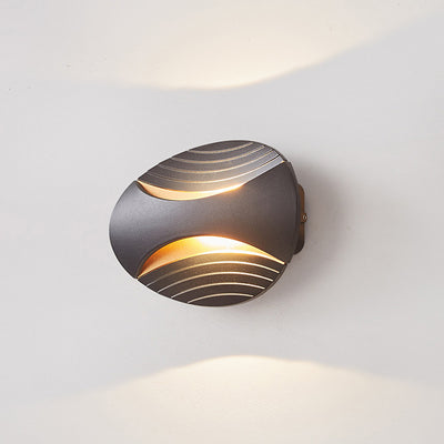 Modern Simplicity Waterproof Aluminum Elliptical Striped LED Wall Sconce Lamp For Outdoor Patio