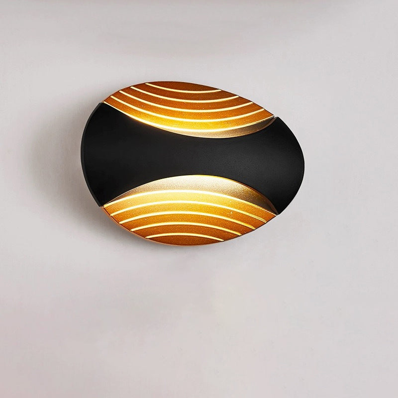 Modern Simplicity Waterproof Aluminum Elliptical Striped LED Wall Sconce Lamp For Outdoor Patio