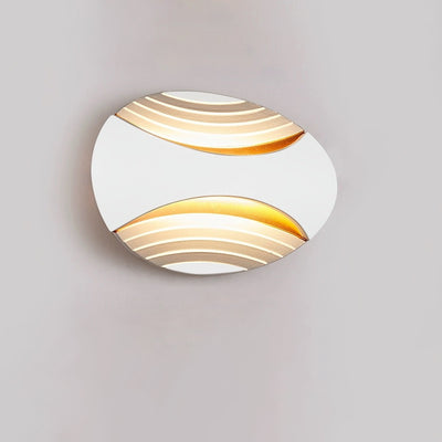 Modern Simplicity Waterproof Aluminum Elliptical Striped LED Wall Sconce Lamp For Outdoor Patio