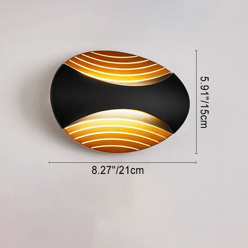 Modern Simplicity Waterproof Aluminum Elliptical Striped LED Wall Sconce Lamp For Outdoor Patio