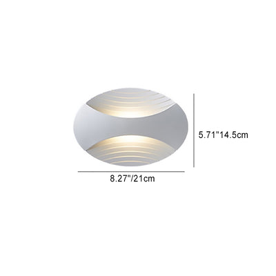 Modern Simplicity Waterproof Aluminum Elliptical Striped LED Wall Sconce Lamp For Outdoor Patio